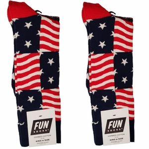 Fun Socks American Flag Socks for men with 13 - 16